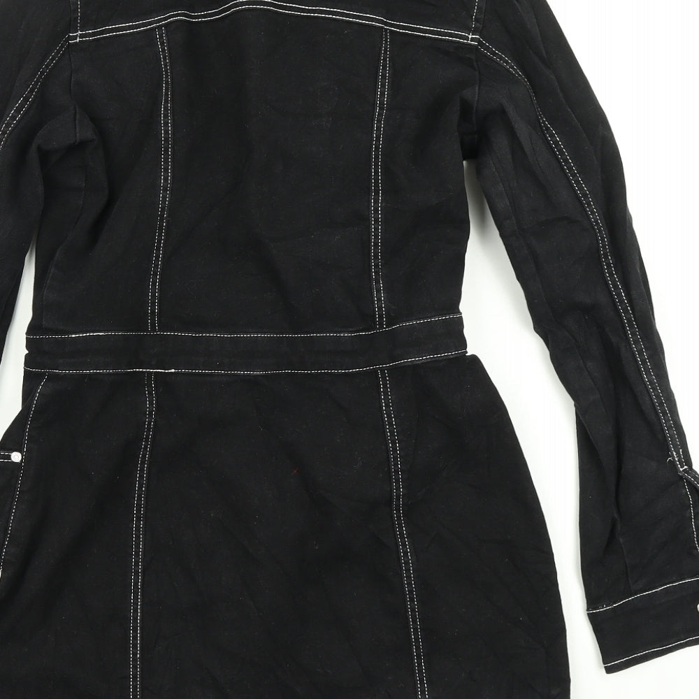 Missguided Womens Black  Denim Pencil Dress  Size 10