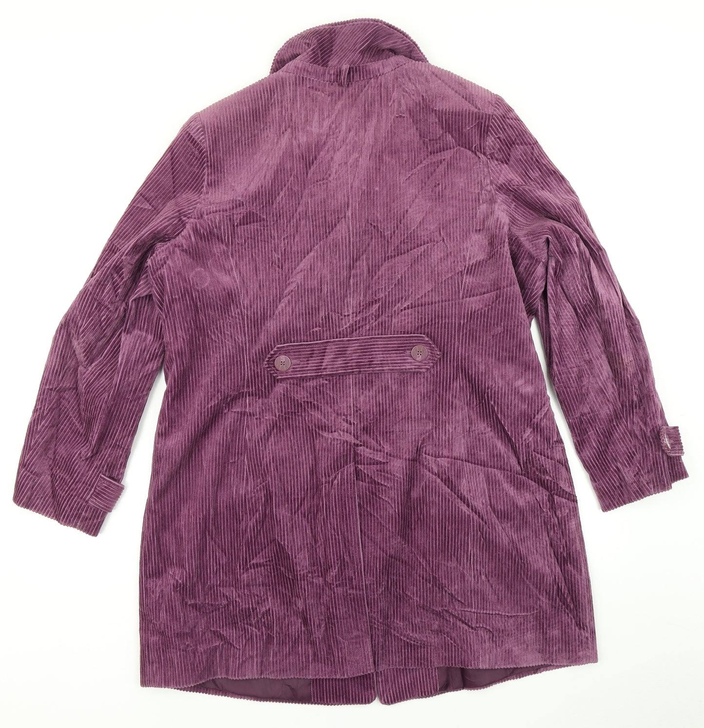 Classic Womens Purple  Corduroy Overcoat Coat Size 18