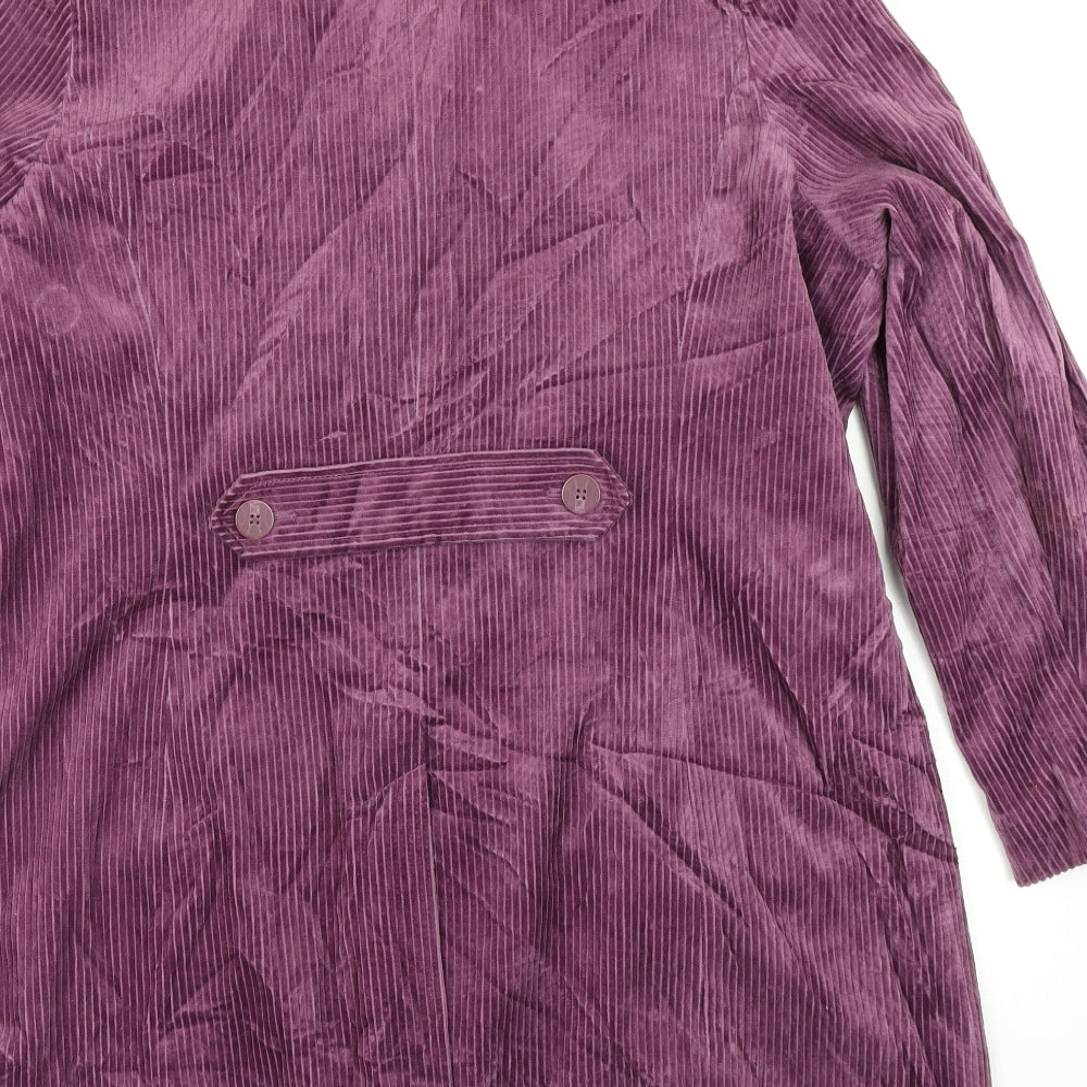 Classic Womens Purple  Corduroy Overcoat Coat Size 18