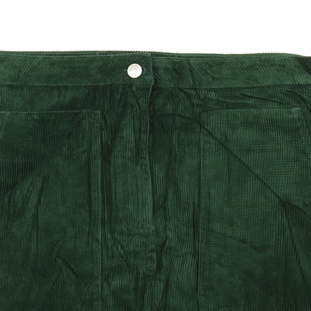 Papaya Womens Green  Corduroy A-Line Skirt Size 18