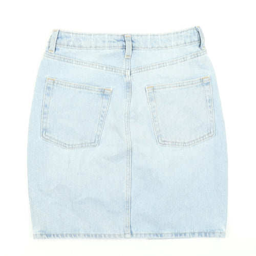 H&M Womens Blue  Denim Straight & Pencil Skirt Size 6  - Distressed