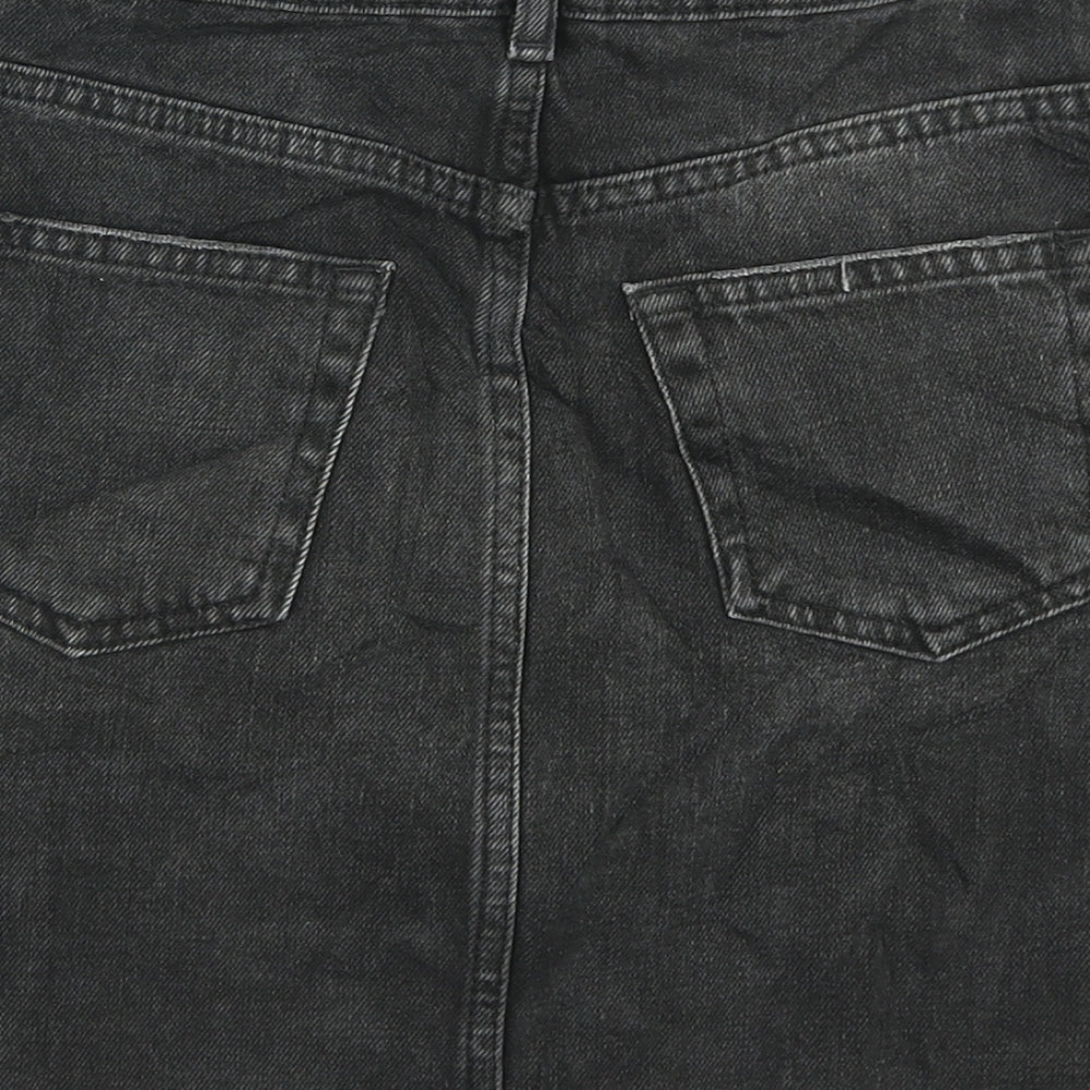 Topshop Womens Black  Denim A-Line Skirt Size 8