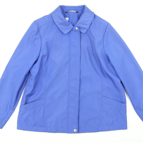 BM Collection Womens Blue   Rain Coat Coat Size M