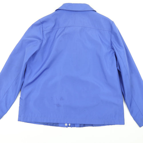BM Collection Womens Blue   Rain Coat Coat Size M