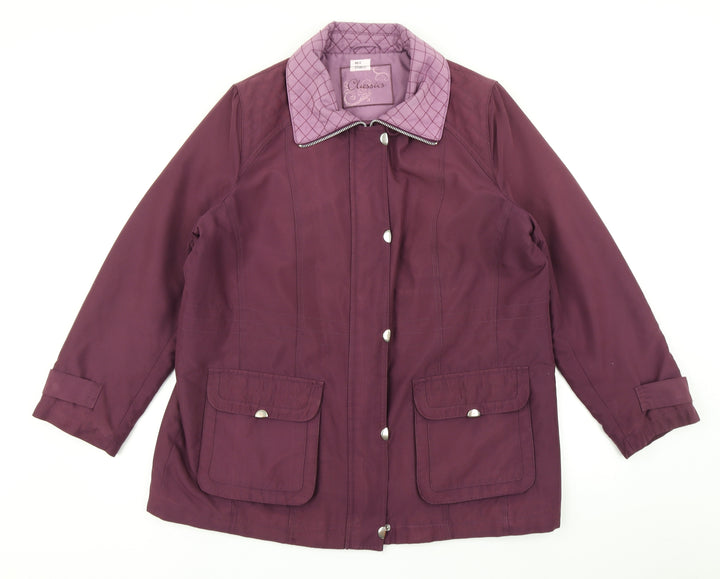 BM Womens Purple Pea Coat Coat Size M