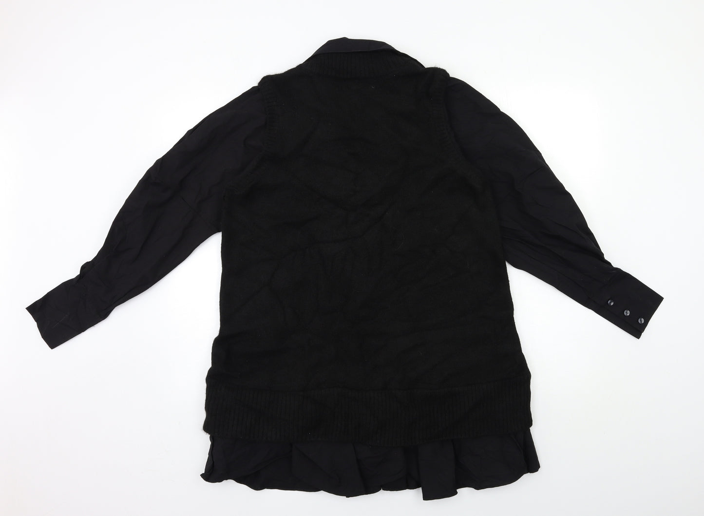 River Island Womens Black  Knit Shirt Dress  Size M