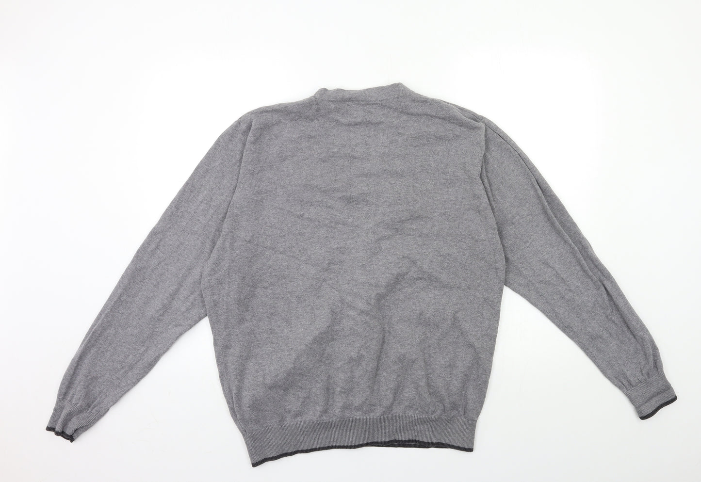 Blue Harbour Mens Grey  Knit Cardigan Jumper Size L