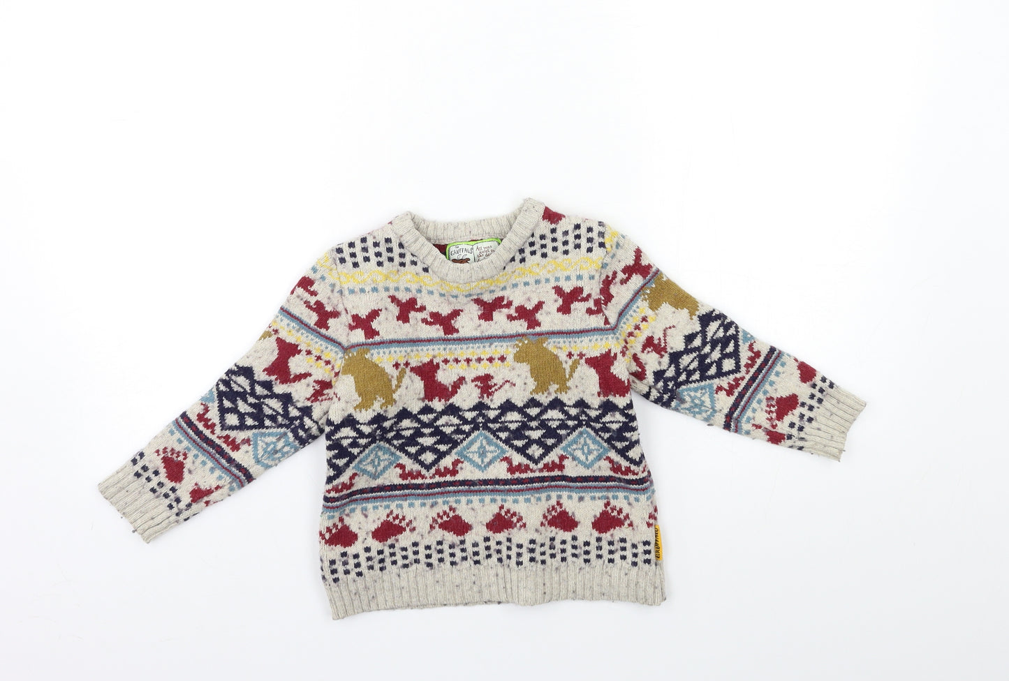 TU Boys Grey  Knit Pullover Jumper Size 3-4 Years  - GRUFFALO