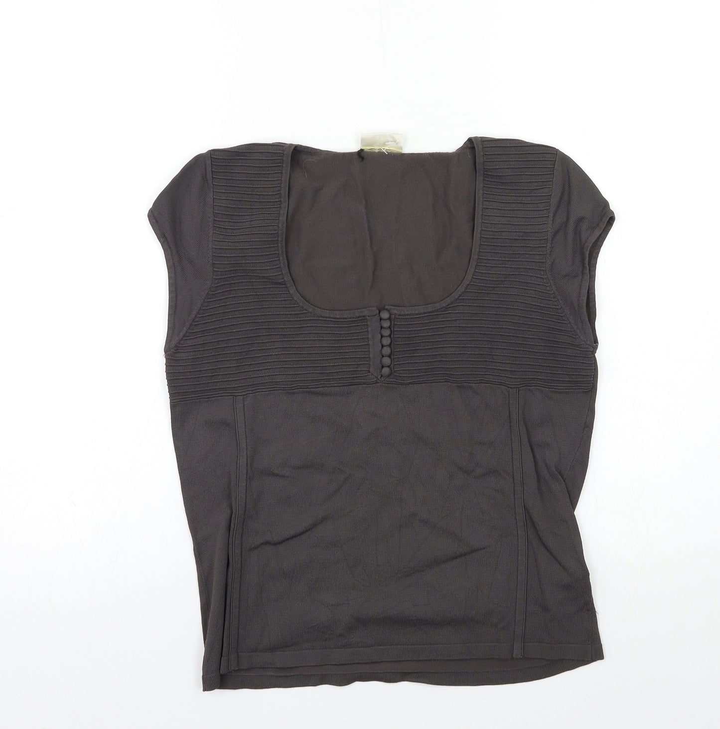 Minute Womens Grey  Knit Basic T-Shirt Size 12
