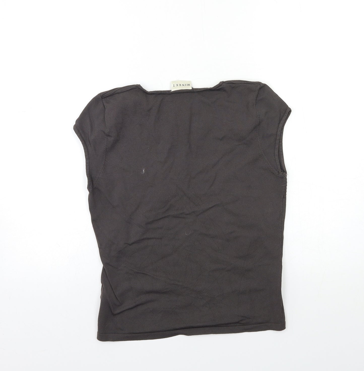 Minute Womens Grey  Knit Basic T-Shirt Size 12