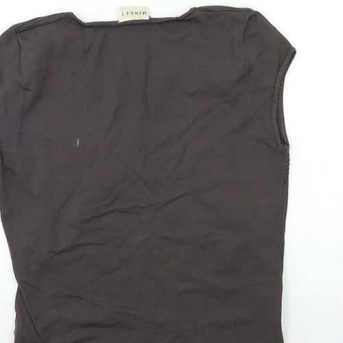 Minute Womens Grey  Knit Basic T-Shirt Size 12