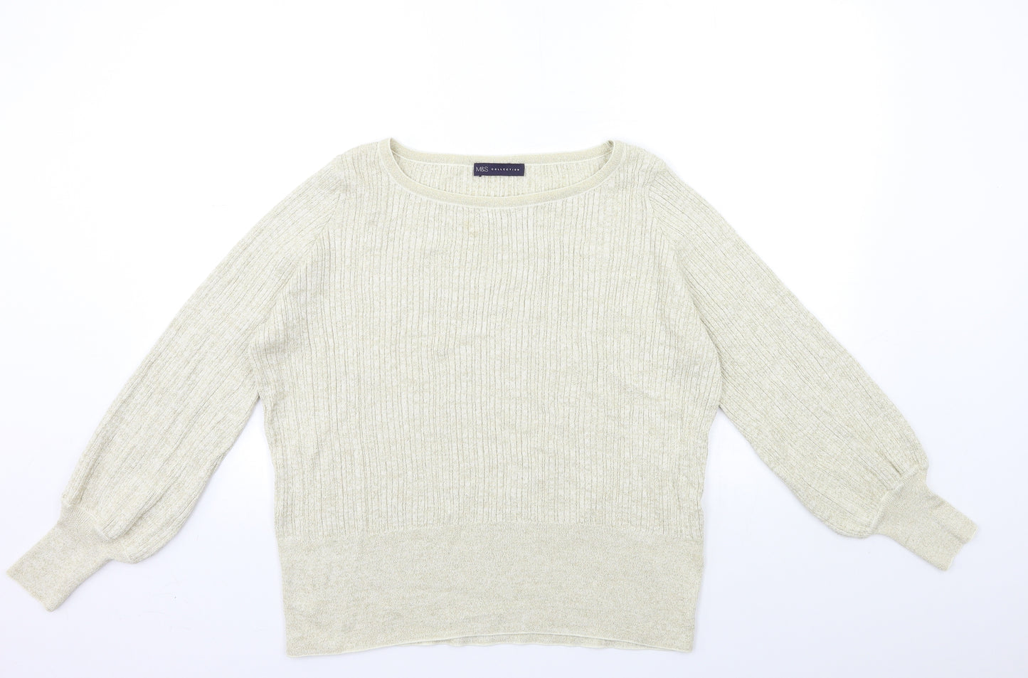 Marks and Spencer Womens Gold  Knit Pullover Jumper Size XL
