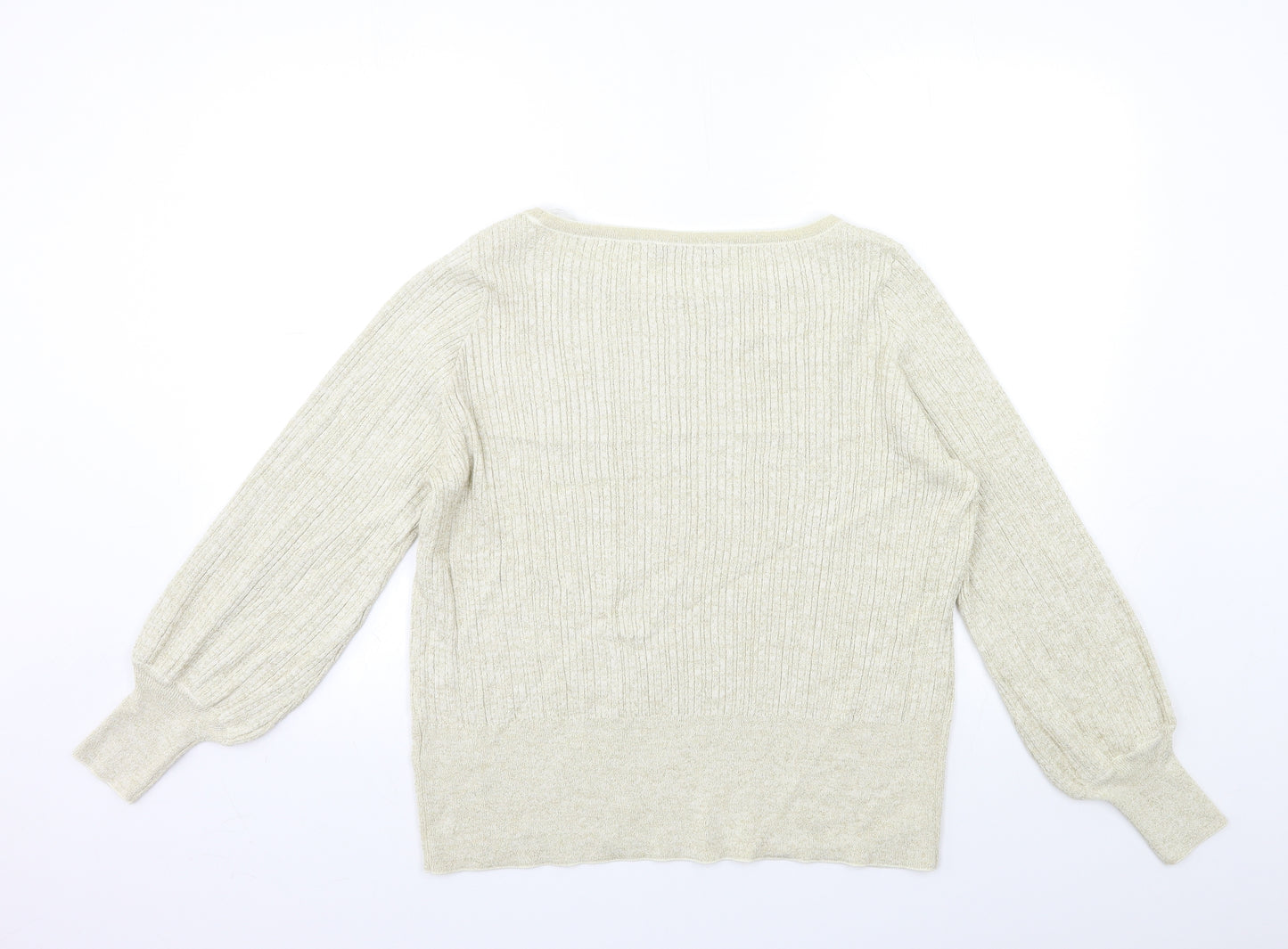Marks and Spencer Womens Gold  Knit Pullover Jumper Size XL