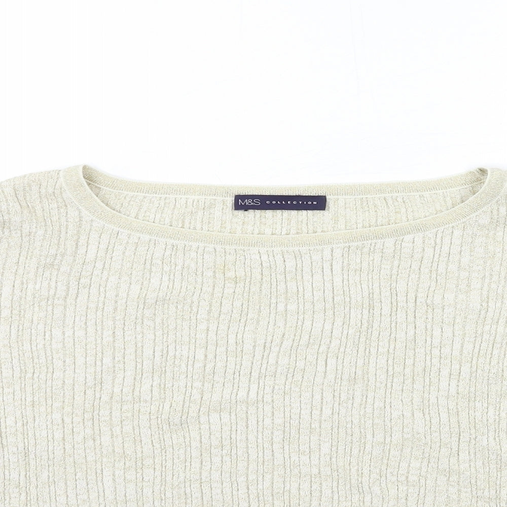 Marks and Spencer Womens Gold  Knit Pullover Jumper Size XL