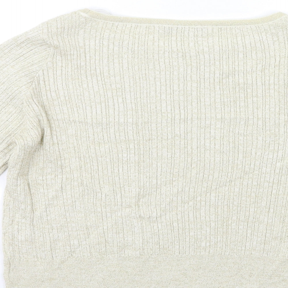 Marks and Spencer Womens Gold  Knit Pullover Jumper Size XL