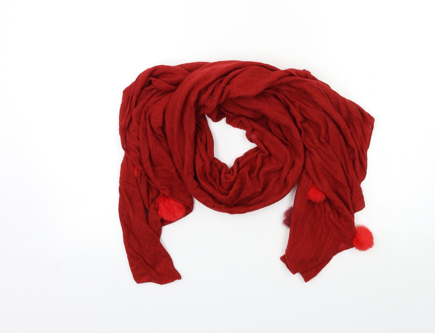 MISS TREND Womens Red    Scarf   - pom pom