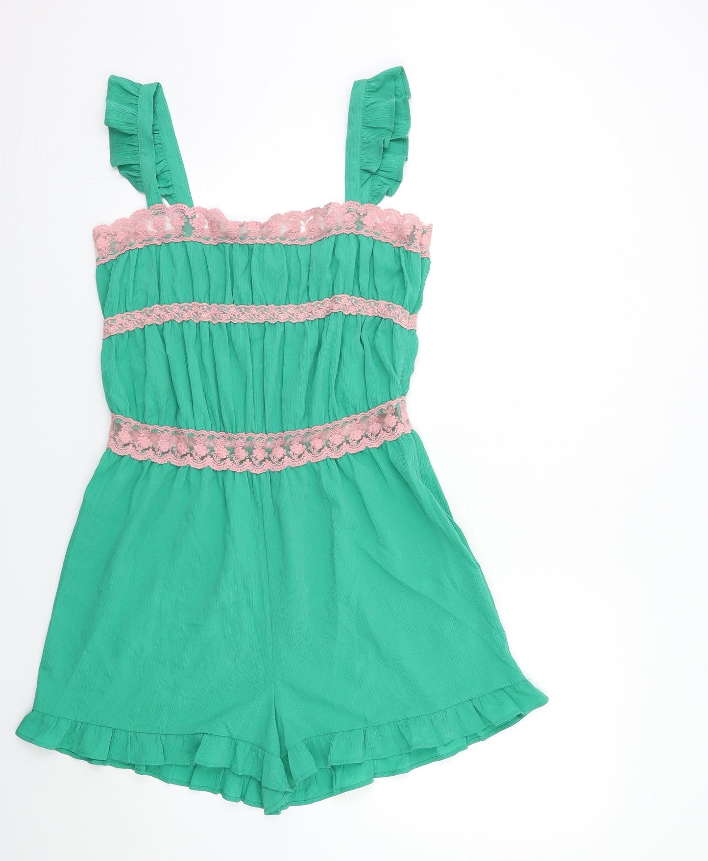 i kandi Womens Green Batik  Playsuit One-Piece Size 10