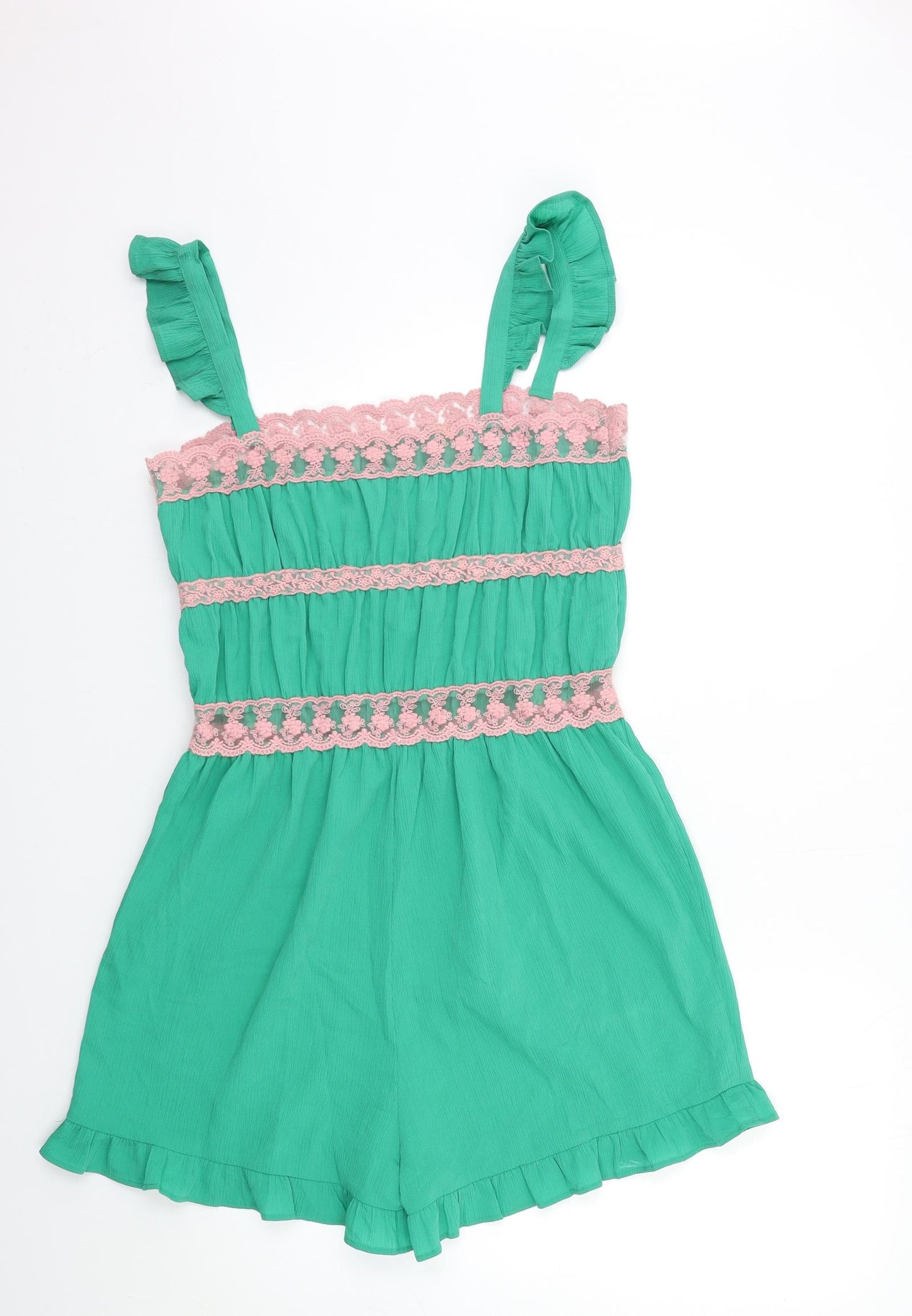i kandi Womens Green Batik  Playsuit One-Piece Size 10