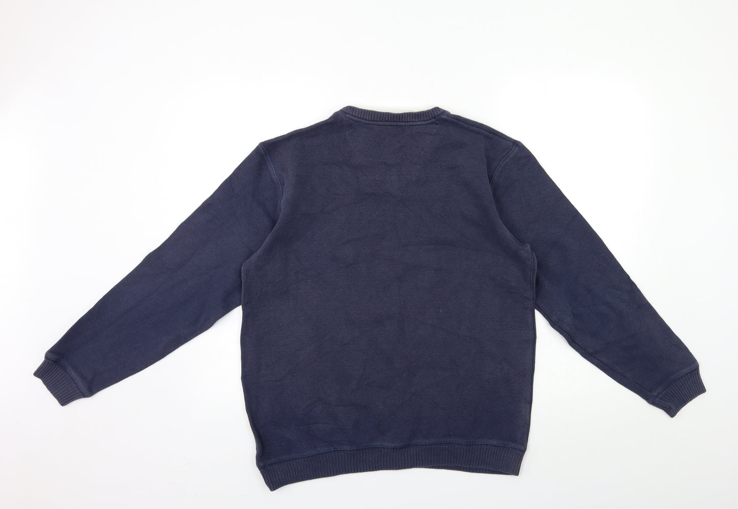 Easy Mens Blue  Knit Pullover Jumper Size S