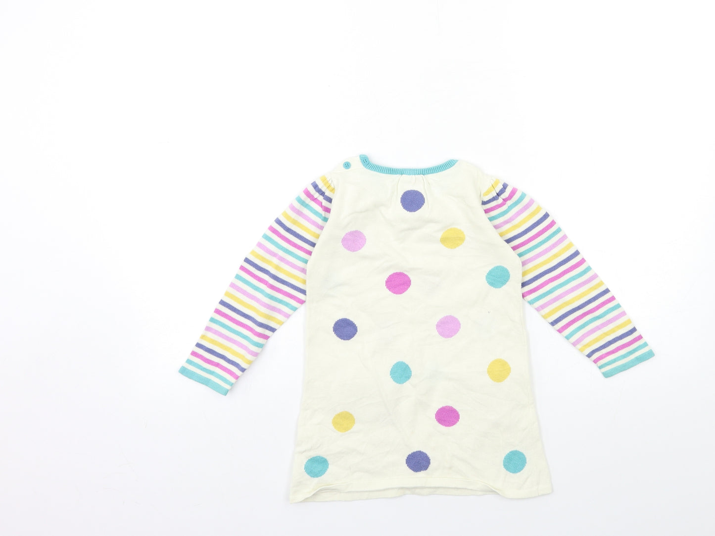 John Lewis Baby White  Ramie Jumper Dress  Size 18 Months