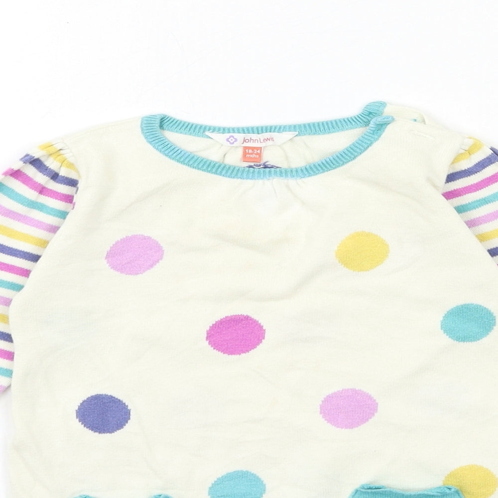 John Lewis Baby White  Ramie Jumper Dress  Size 18 Months