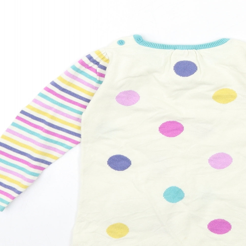 John Lewis Baby White  Ramie Jumper Dress  Size 18 Months