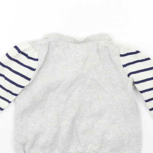 Old Navy Baby Silver Striped Knit Cardigan Jumper Size 24 Months