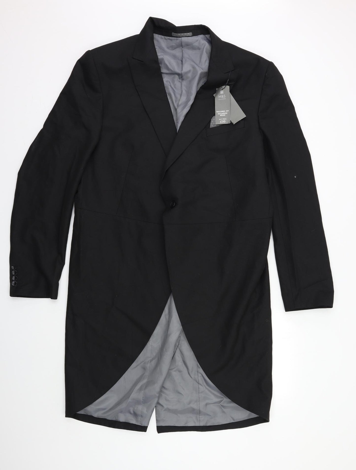 Marks and Spencer Mens Black  Rayon Tuxedo Suit Jacket Size 46