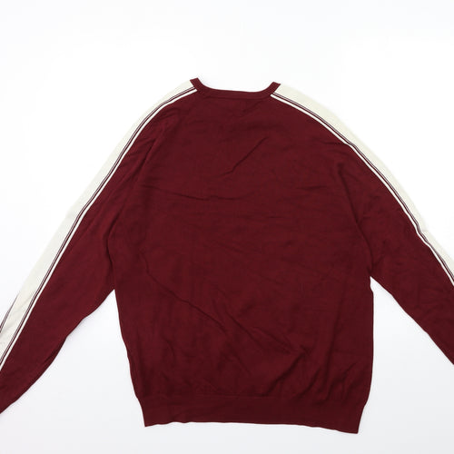 Zara Mens Red  Knit Pullover Jumper Size M