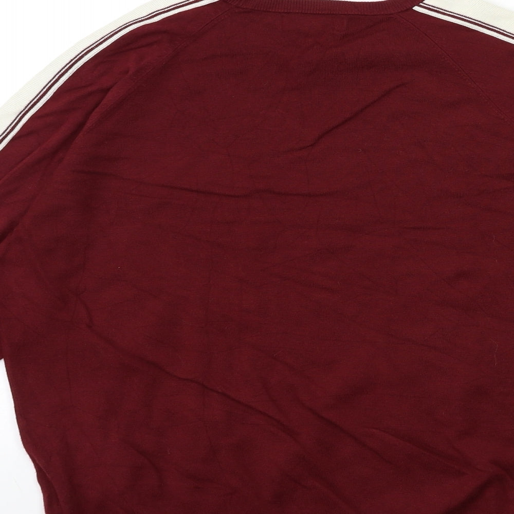 Zara Mens Red  Knit Pullover Jumper Size M