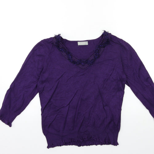 Per Una Womens Purple  Knit Pullover Jumper Size 12