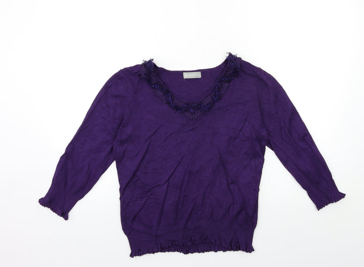 Per Una Womens Purple Knit Pullover Jumper Size 12