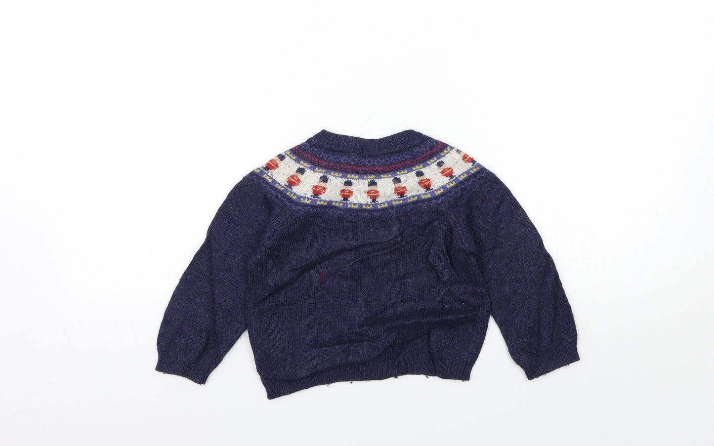 JoJo Maman Bébé Baby Grey Geometric Knit Pullover Jumper Size 18-24 Months