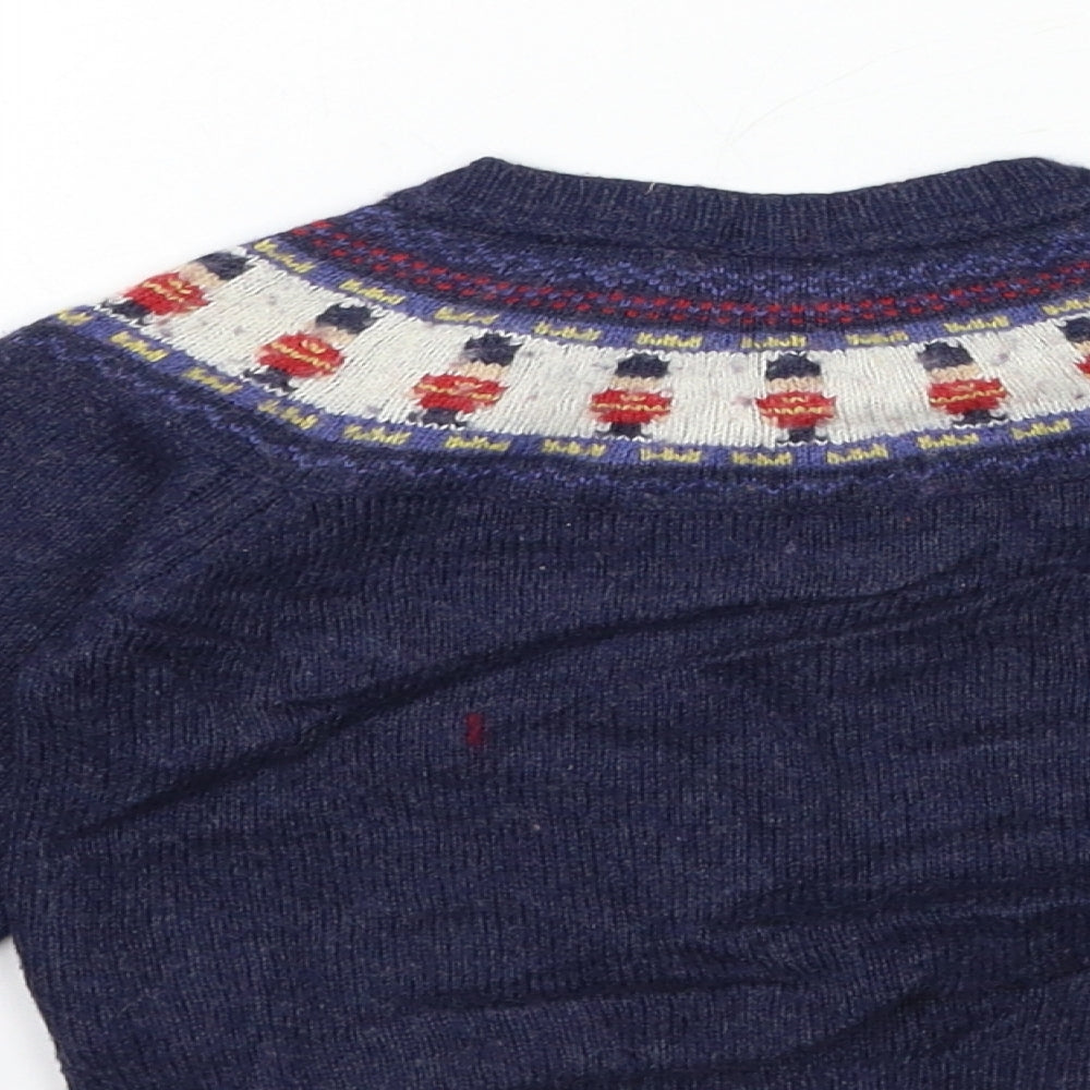 JoJo Maman Bébé Baby Grey Geometric Knit Pullover Jumper Size 18-24 Months