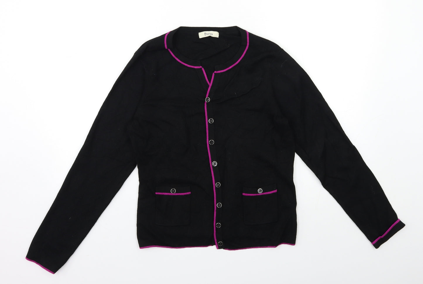 Precis Womens Black  Knit Cardigan Jumper Size M