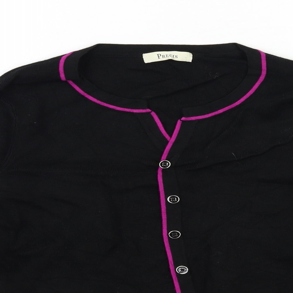 Precis Womens Black  Knit Cardigan Jumper Size M