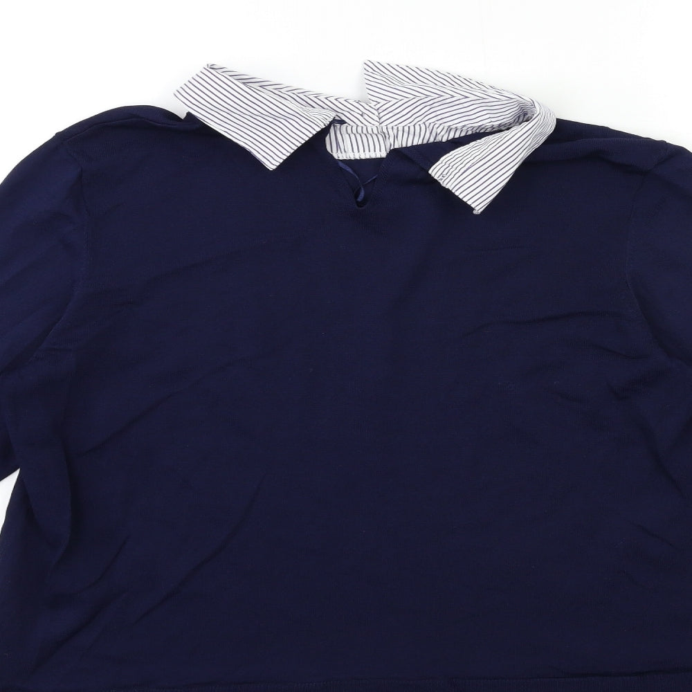 F&F Womens Blue  Knit Pullover Jumper Size 16