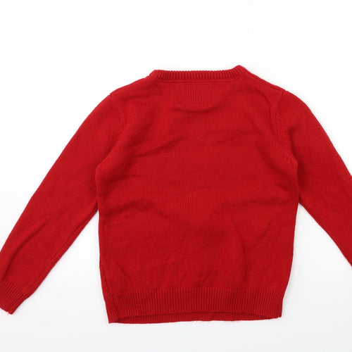 Rebel Boys Red  Knit Pullover Jumper Size 10 Years  - CHRISTMAS BELLS