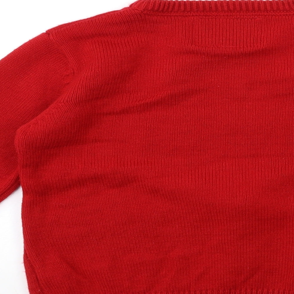 Rebel Boys Red  Knit Pullover Jumper Size 10 Years  - CHRISTMAS BELLS