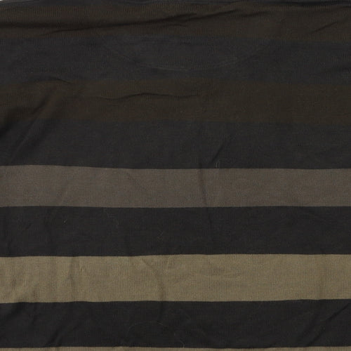 F&F Mens Brown Striped Knit Pullover Jumper Size L