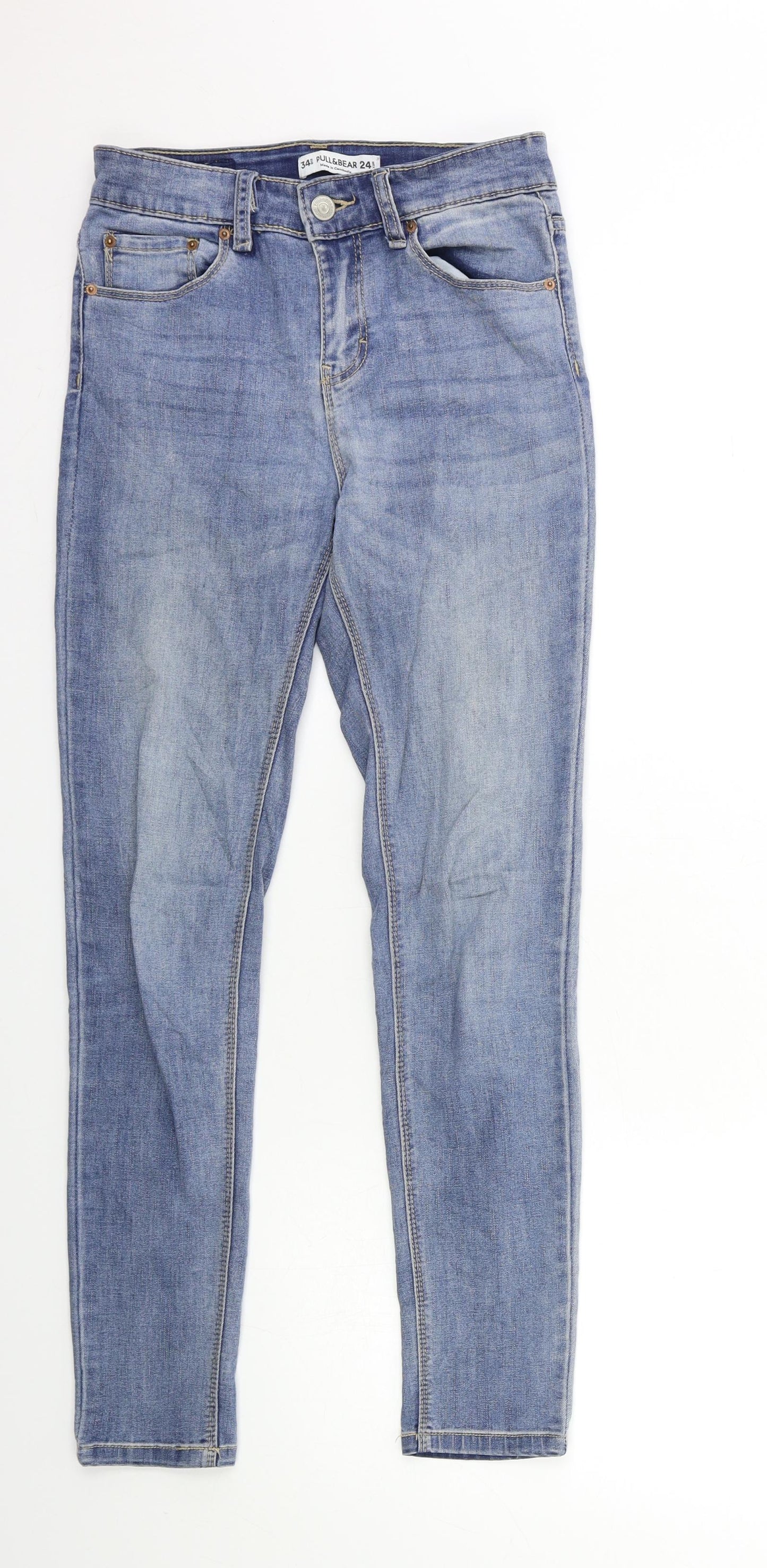 Pull&Bear Womens Blue  Denim Skinny Jeans Size 6 L28 in