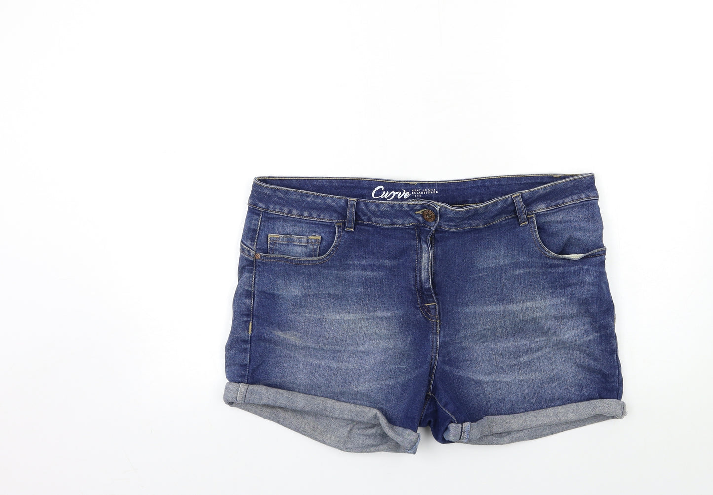 NEXT Womens Blue  Denim Hot Pants Shorts Size 16