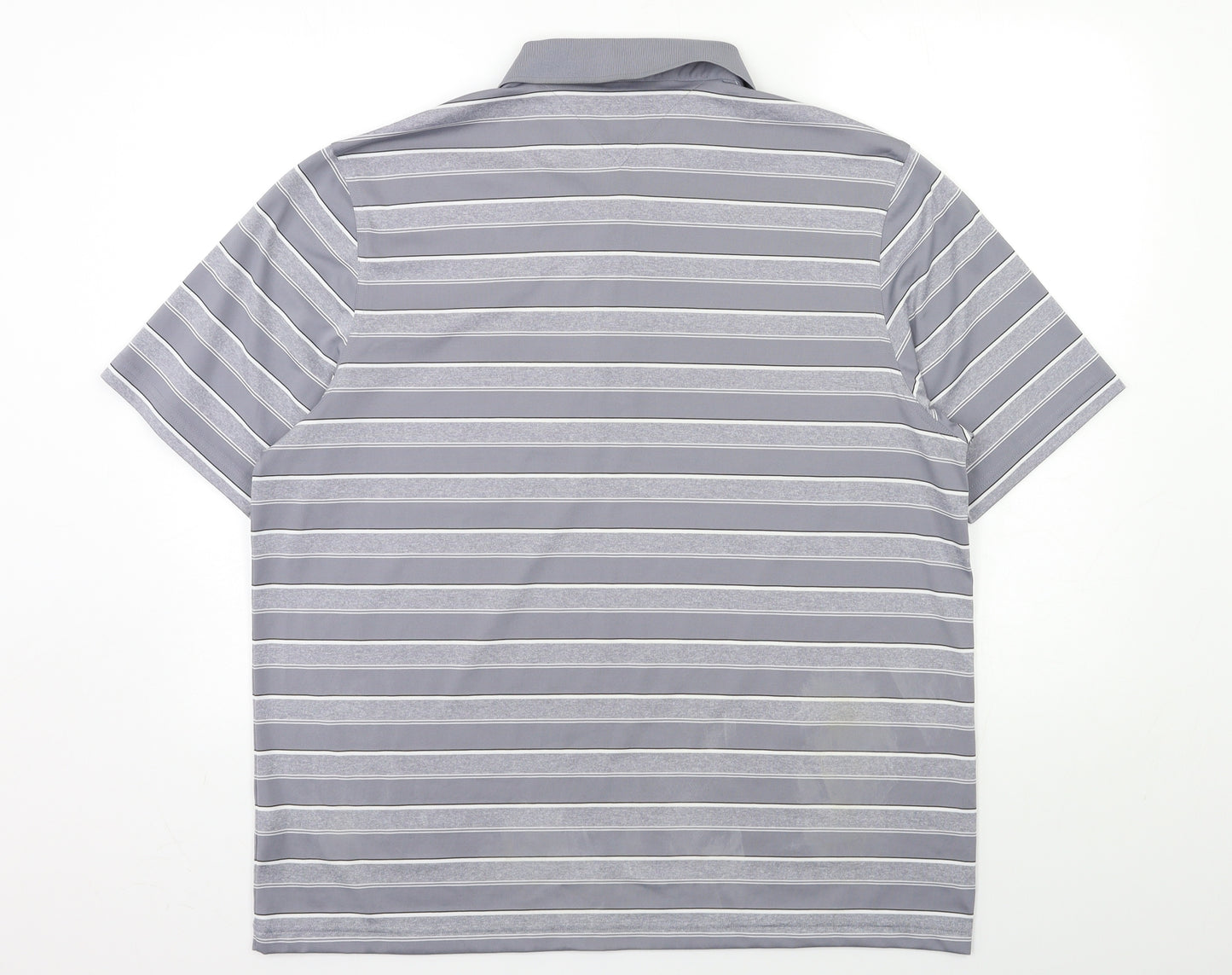 Lincoln Mens Grey Striped   Polo Size L