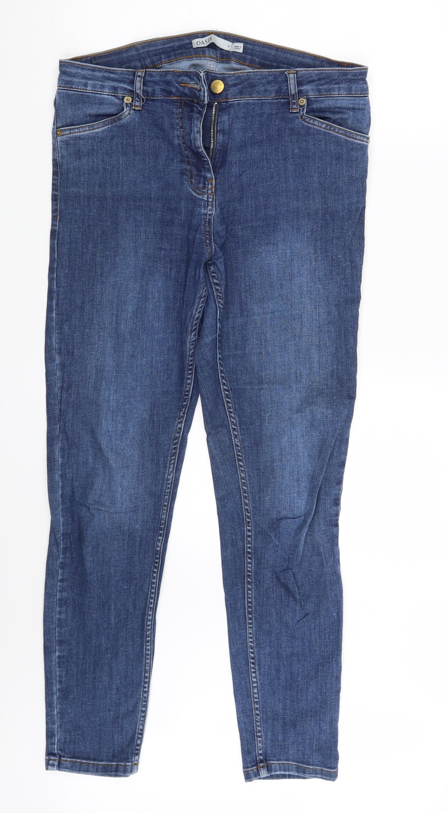 Oasis Womens Blue  Denim Skinny Jeans Size 14 L28 in