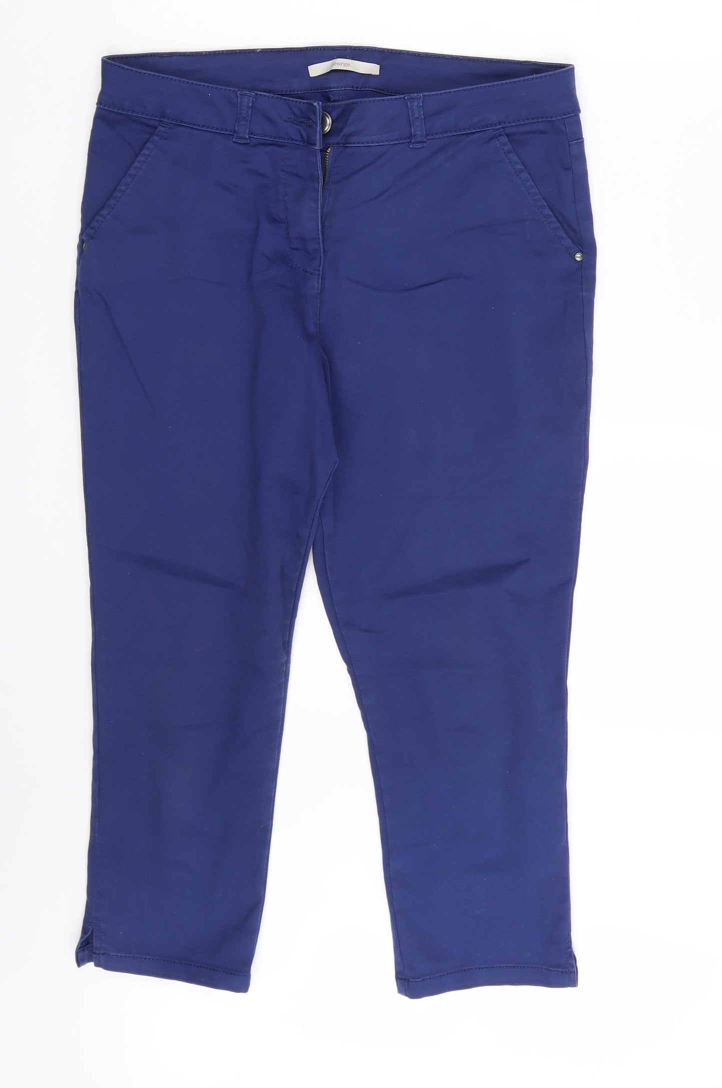 George Womens Blue  Denim Capri Trousers Size 12 L21 in