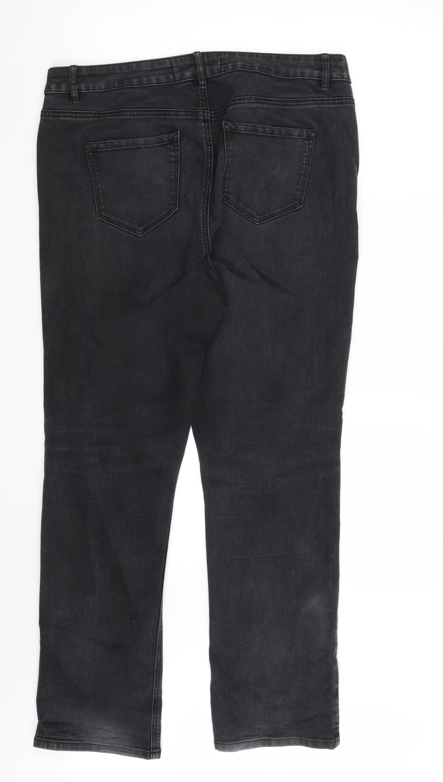 George Womens Black  Denim Straight Jeans Size 16 L28 in