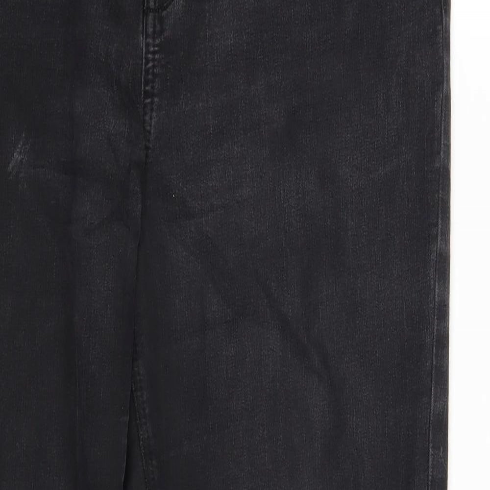 George Womens Black  Denim Straight Jeans Size 16 L28 in