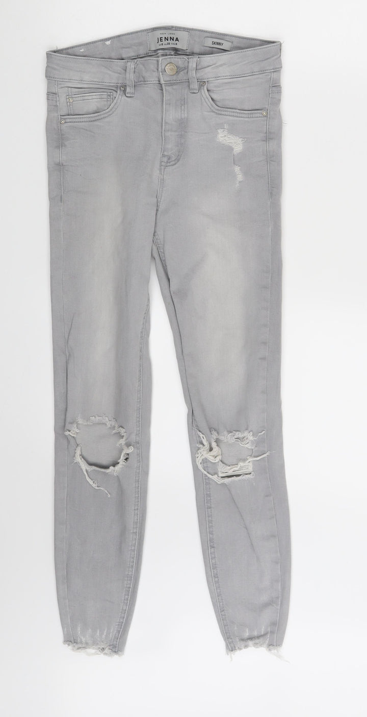 New Look Womens Grey  Denim Skinny Jeans Size 8 L24 in