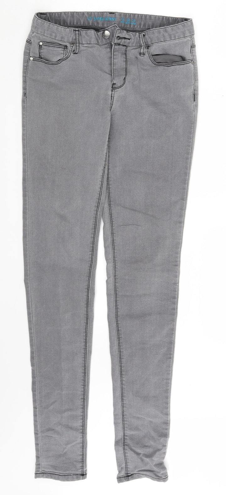 Denim Co. Womens Grey Denim Skinny Jeans Size 8 L31 in