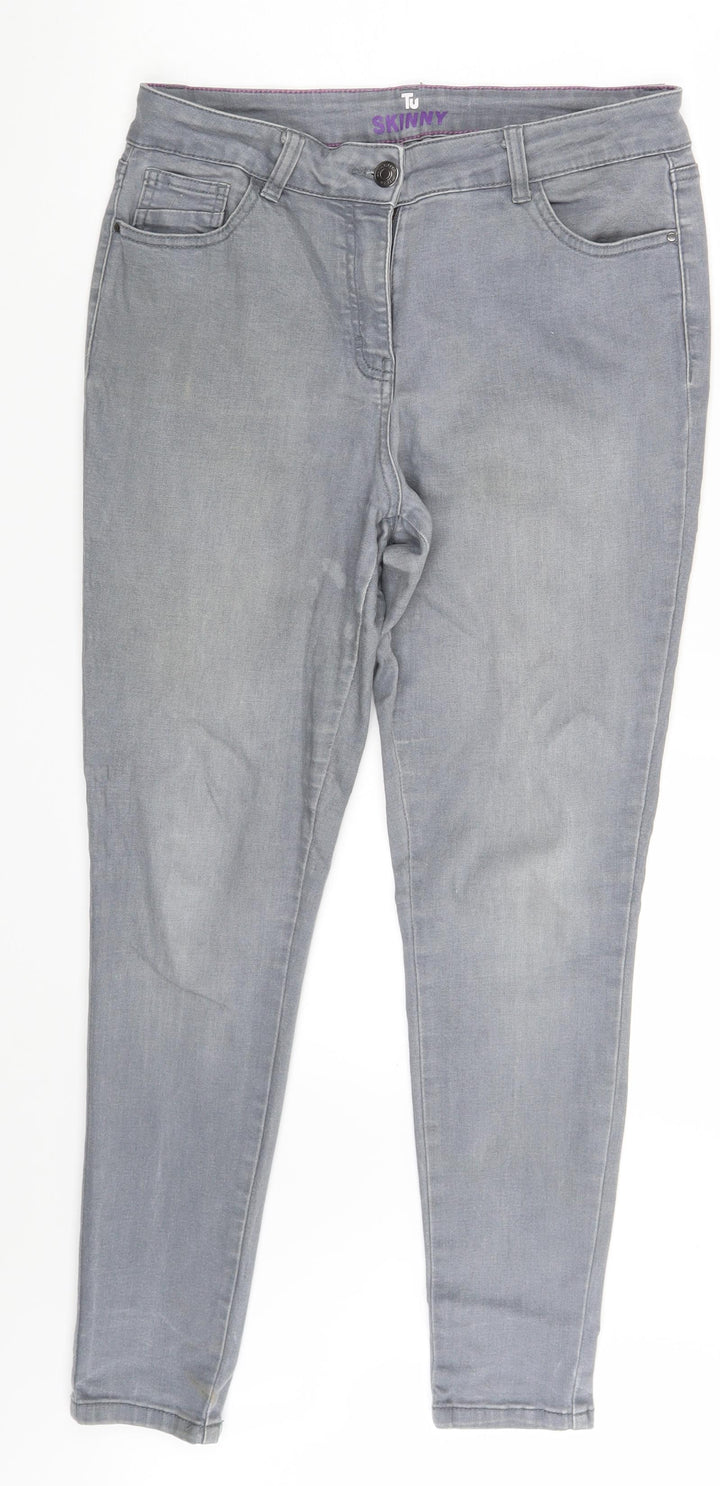 TU Womens Grey Denim Skinny Jeans Size 12 L26 in